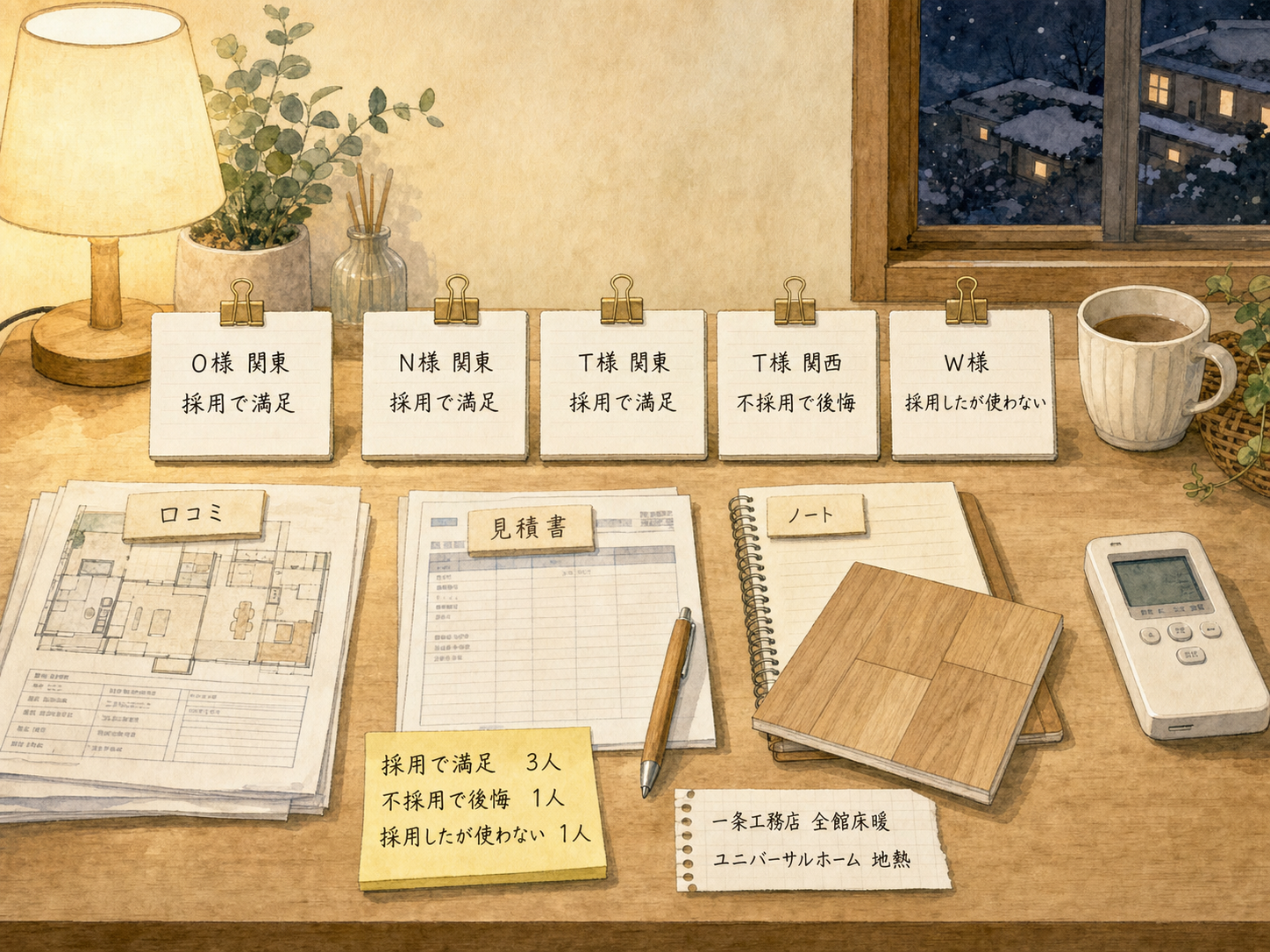 冬の朝の床暖リビング