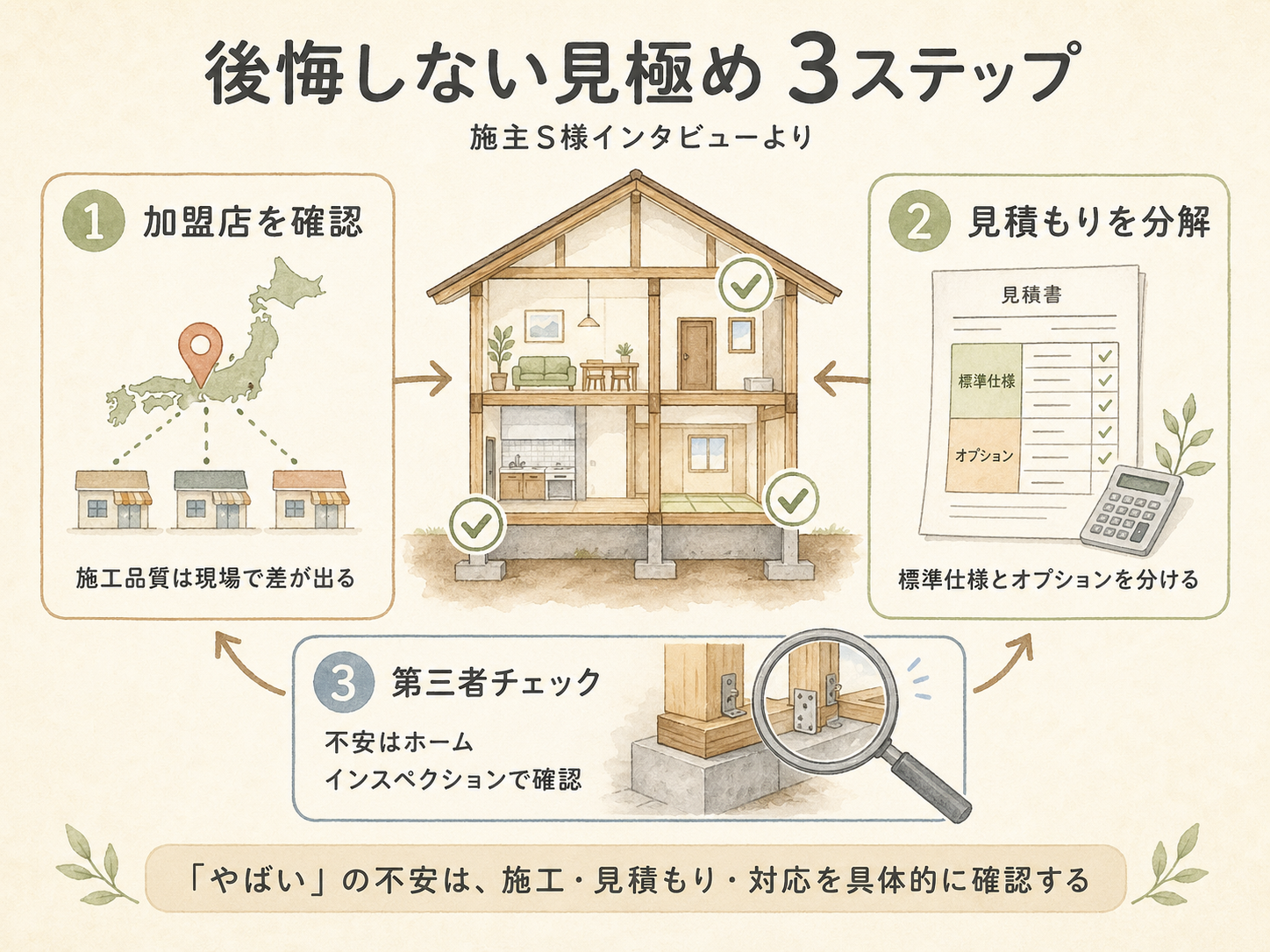アキュラホームの検討ポイント3つ（S様の取材内容から）
