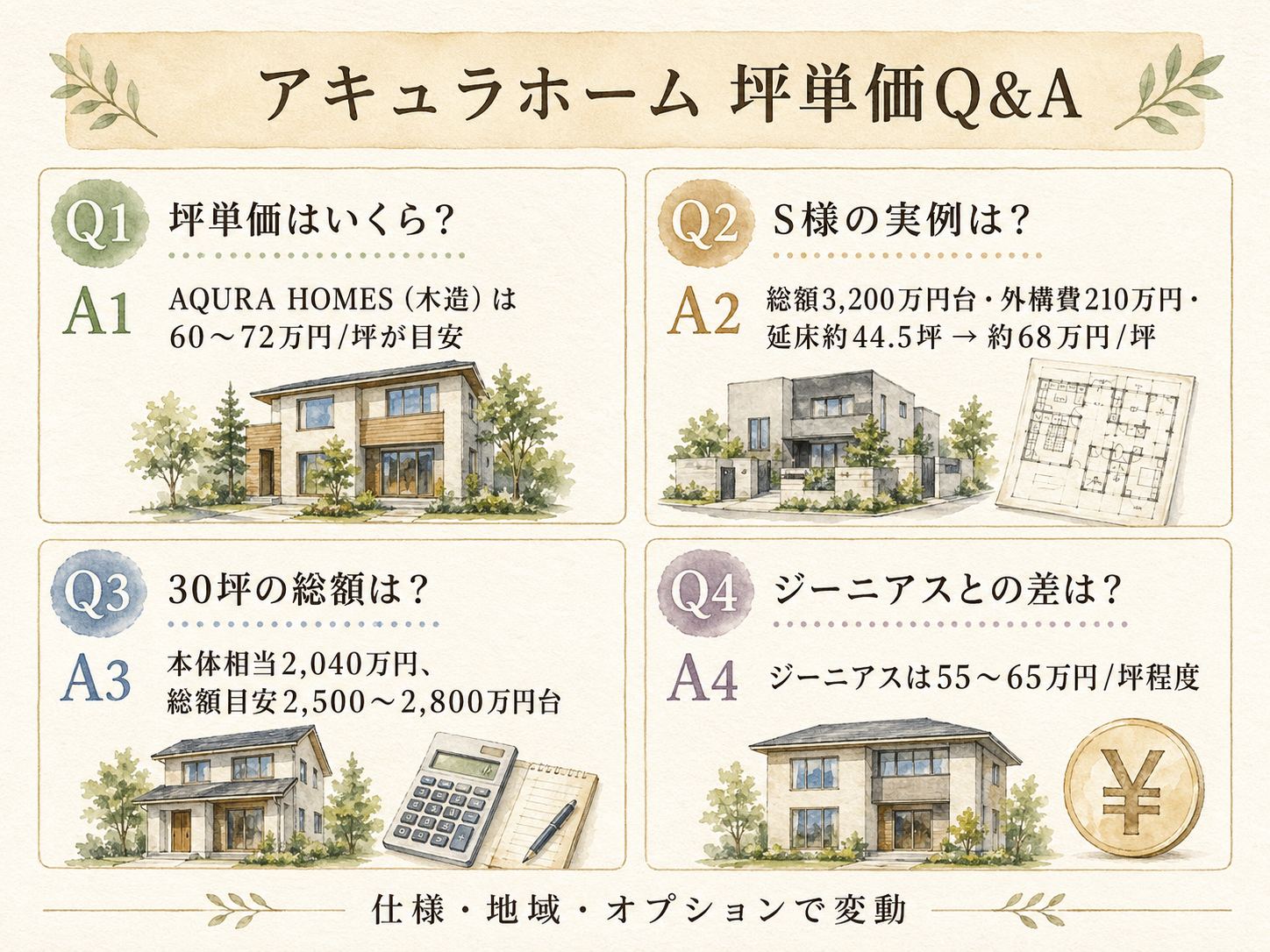 アキュラホームに関する読者の疑問と、S様の回答（Q&A図解）