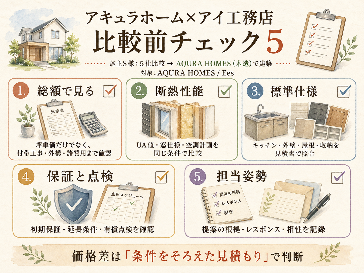 アキュラホームを検討する前に必ず確認したい5つのチェックリスト