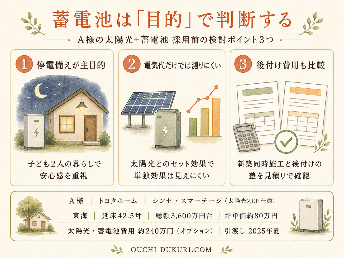 記事の検討ポイント3つ（A様の話から）