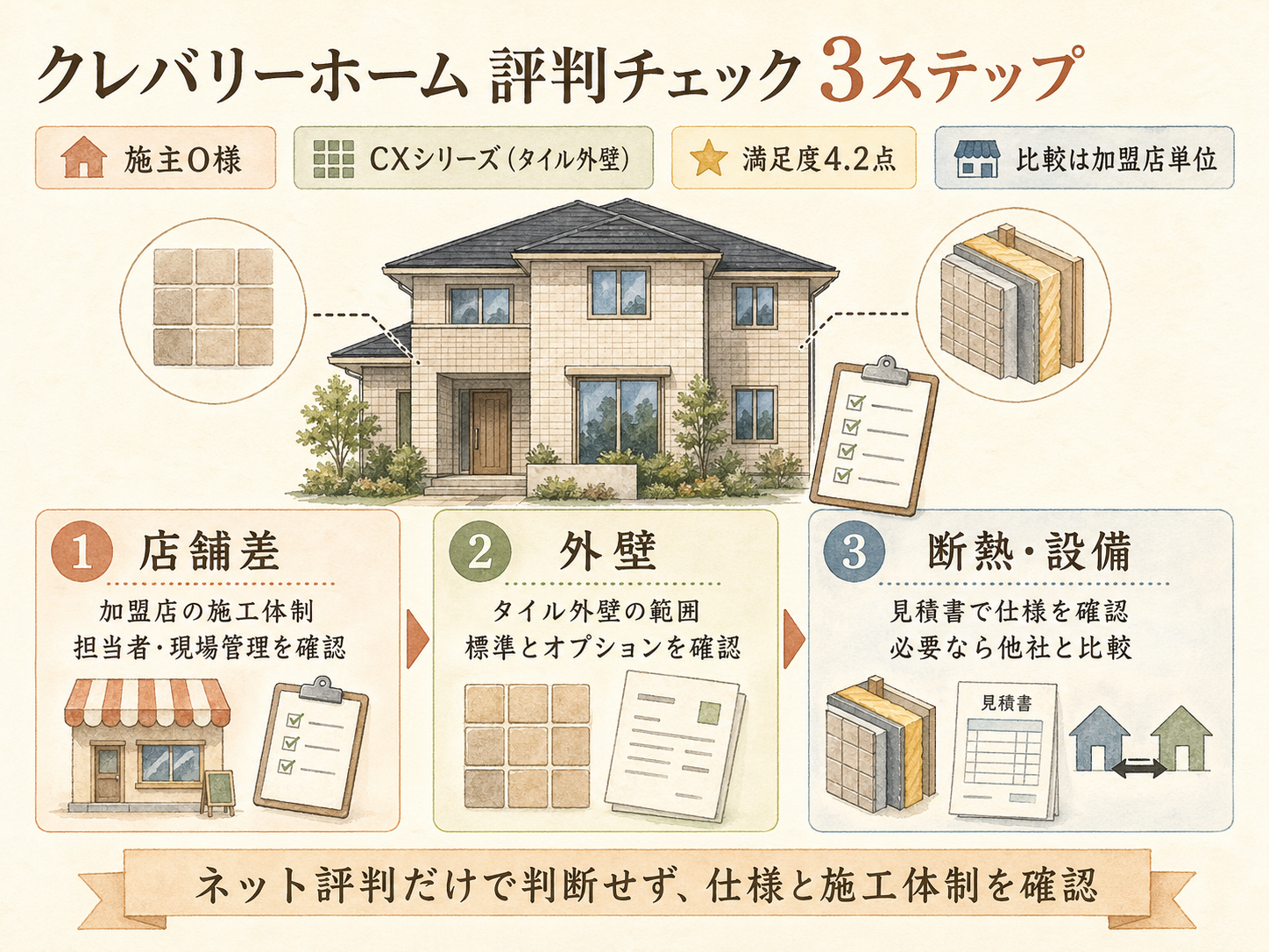 クレバリーホームの検討ポイント3つ（O様の取材内容から）