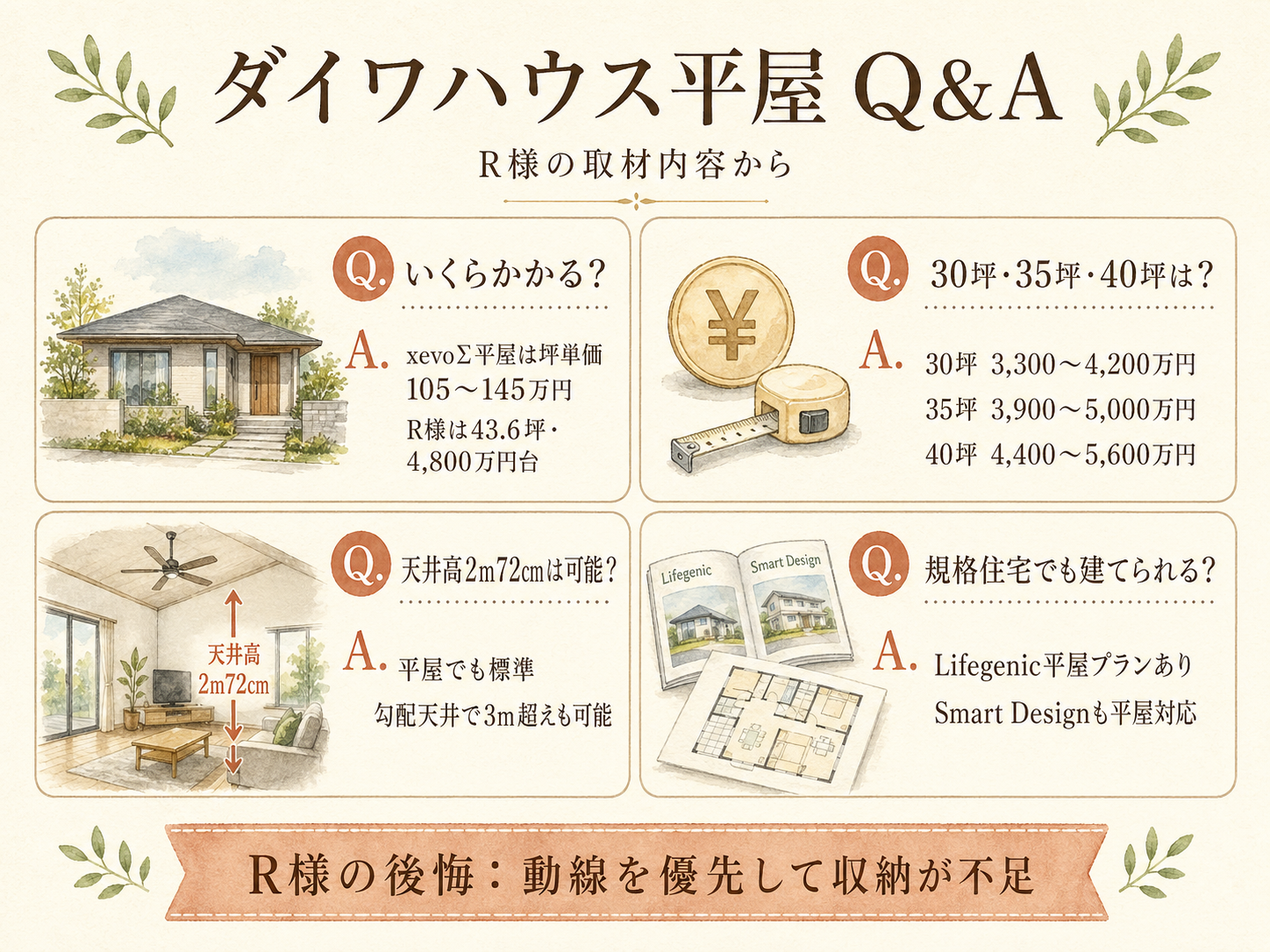 ダイワハウスに関する読者の疑問と、R様の取材時の回答（Q&A図解）