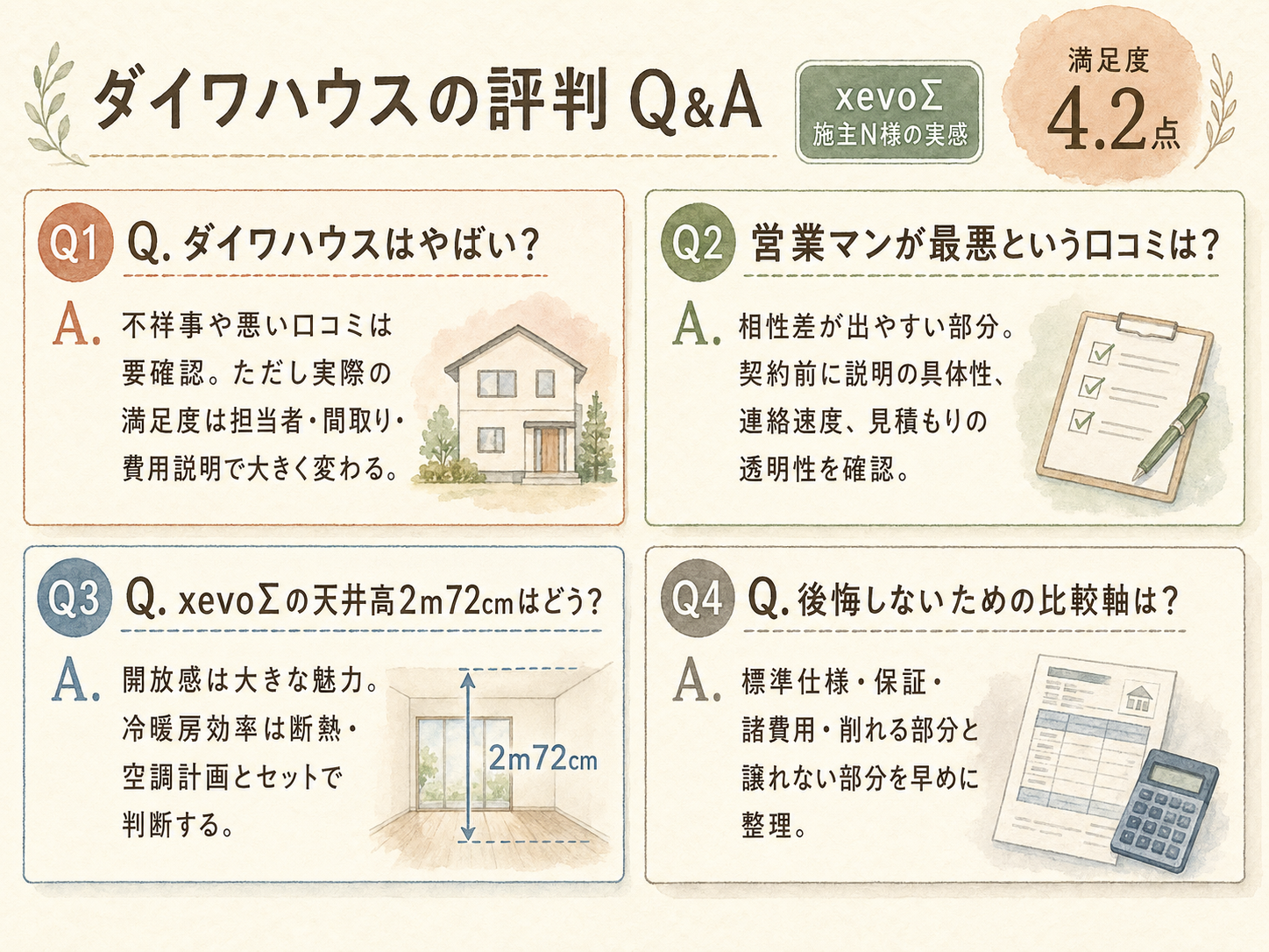 ダイワハウスに関する読者の疑問と、N様の取材時の回答（Q&A図解）