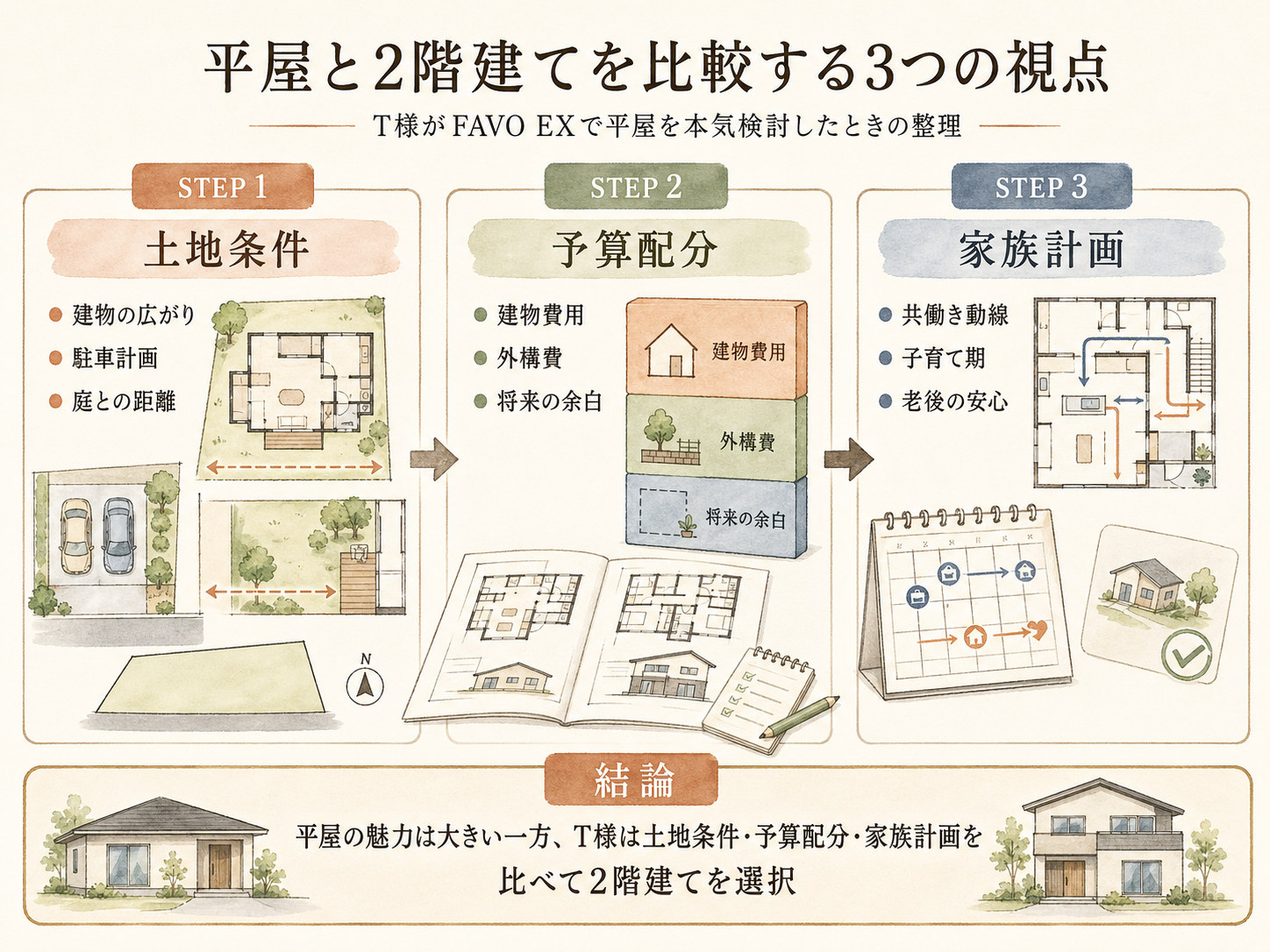アイフルホームで平屋を検討したT様の比較ポイント3つ