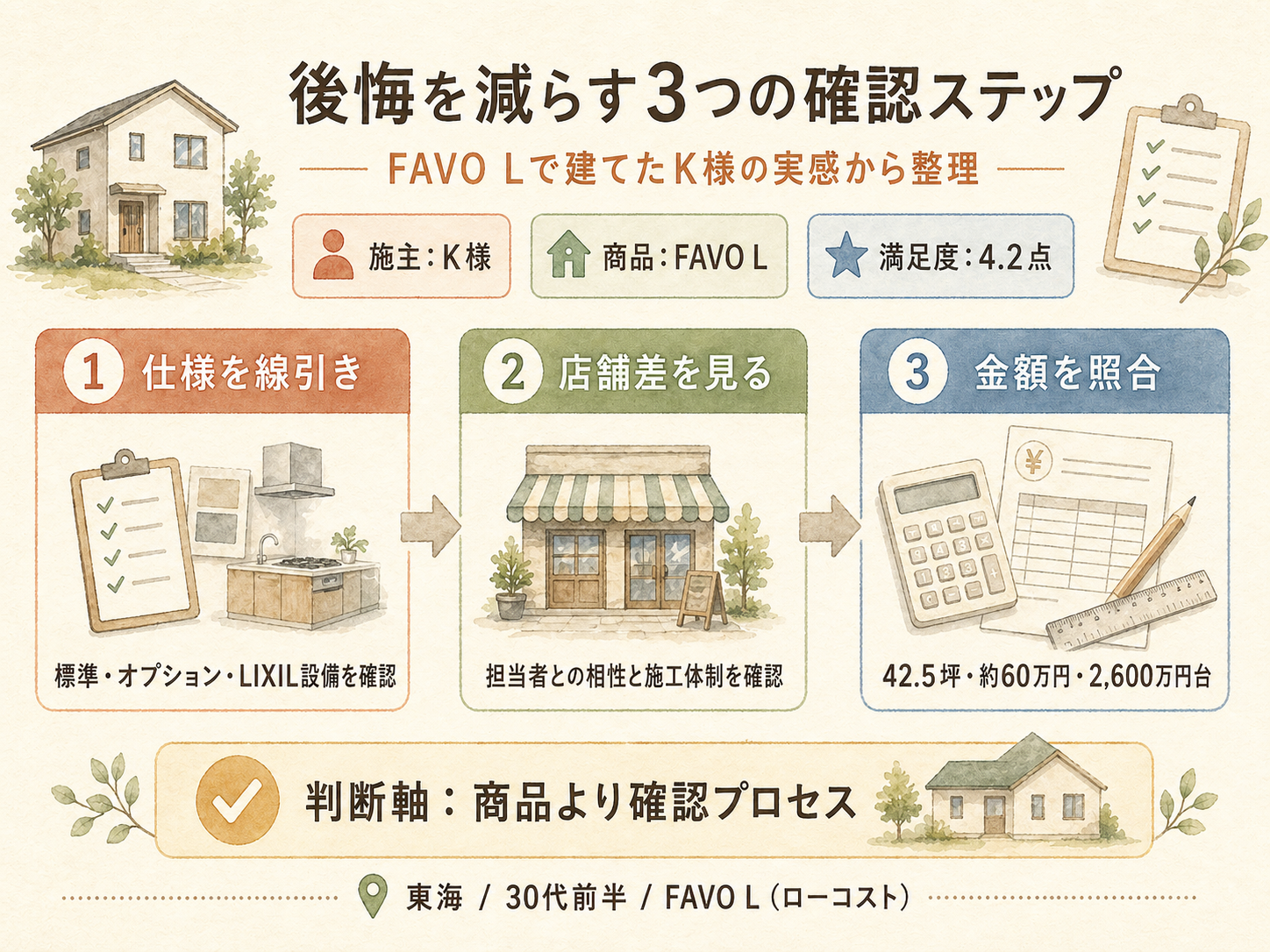 記事の検討ポイント3つ（K様の話から）