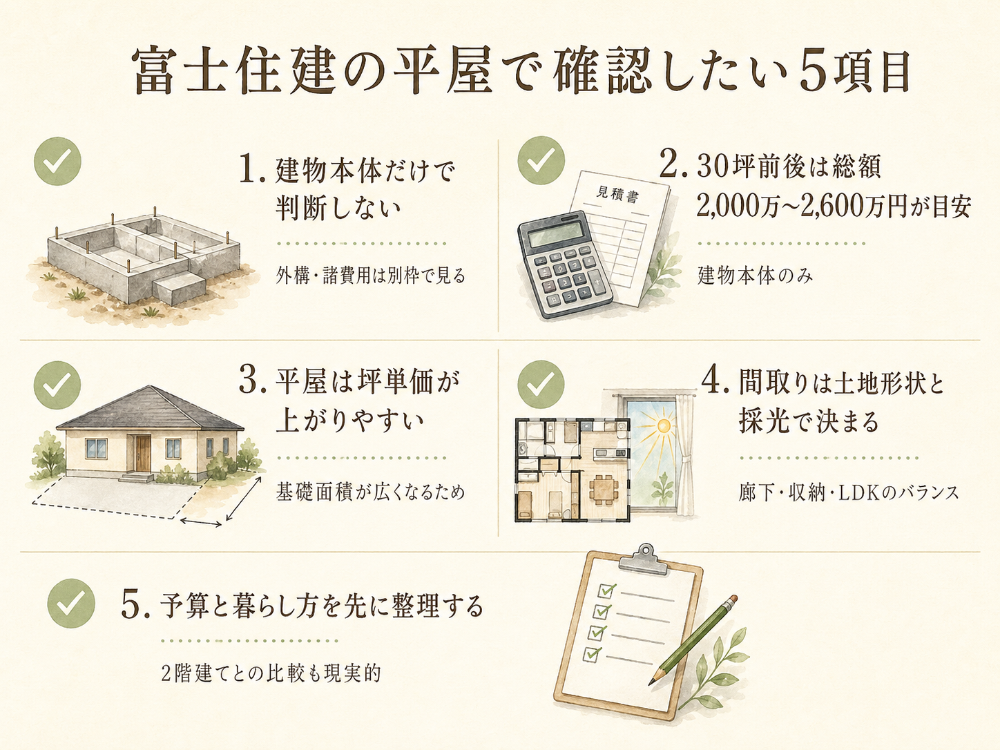 富士住建を検討する前に必ず確認したい5つのチェックリスト