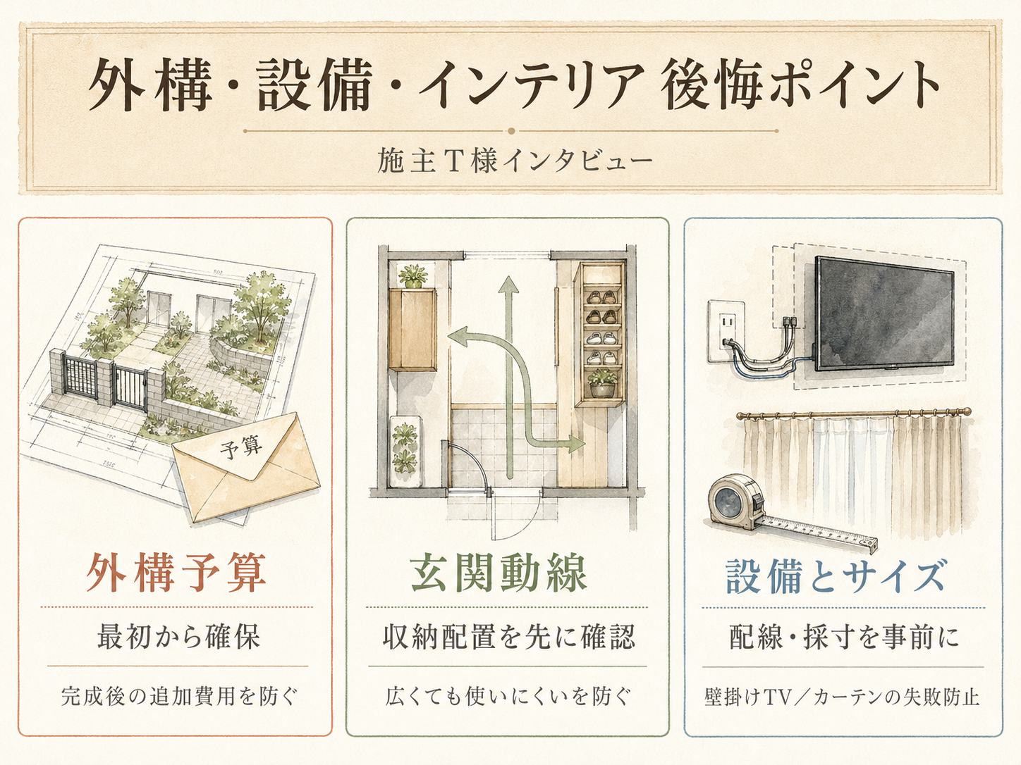 T様(ハウスメーカー・43.7坪)の建築スペック（メーカー・商品・坪数・坪単価・総額・建築時期のカード表示）