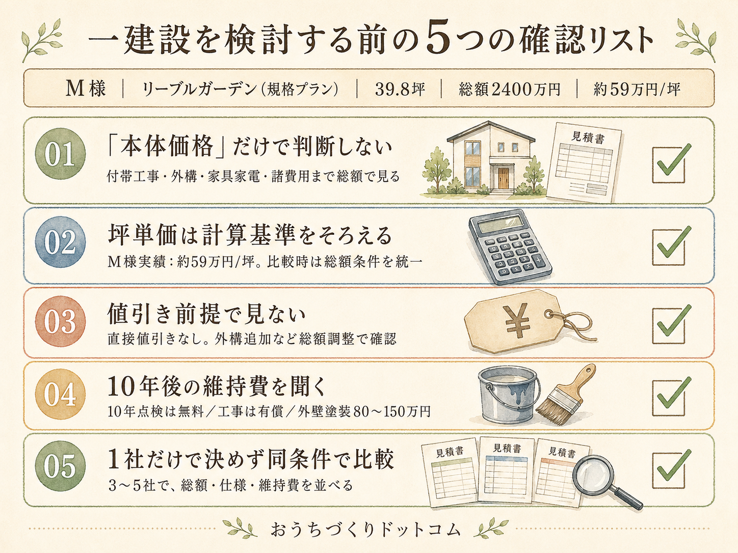 ハウスメーカーを検討する前に必ず確認したい5つのチェックリスト