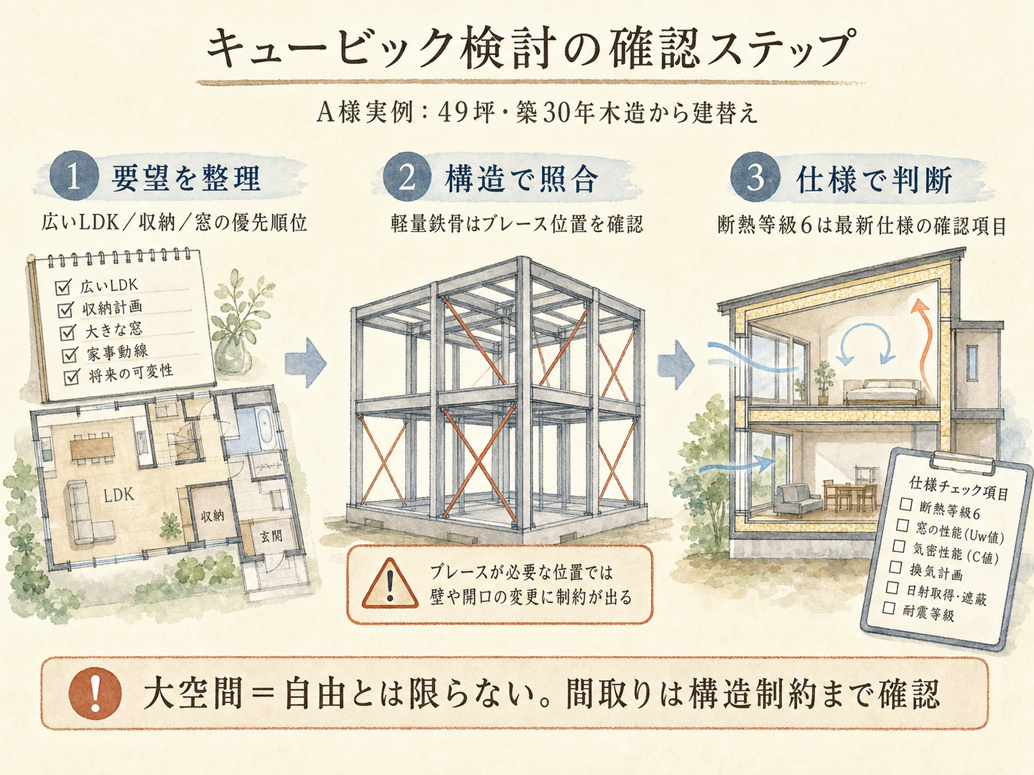 ヘーベルハウスの検討ポイント3つ（A様の取材内容から）
