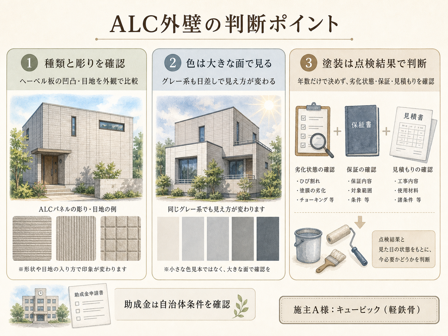 ヘーベルハウスの検討ポイント3つ（A様の取材内容から）