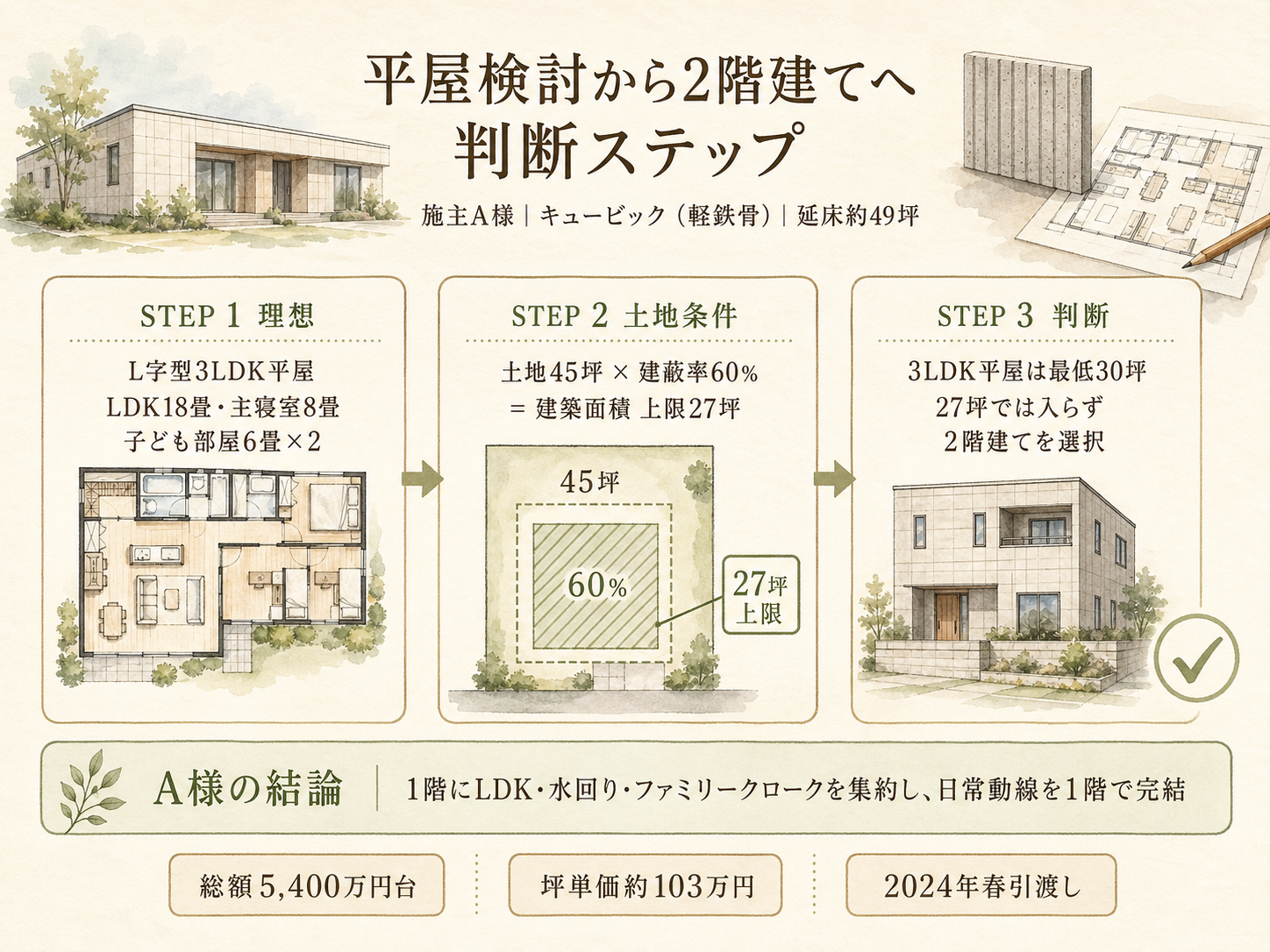 ヘーベルハウスで平屋を検討したA様の比較ポイント3つ