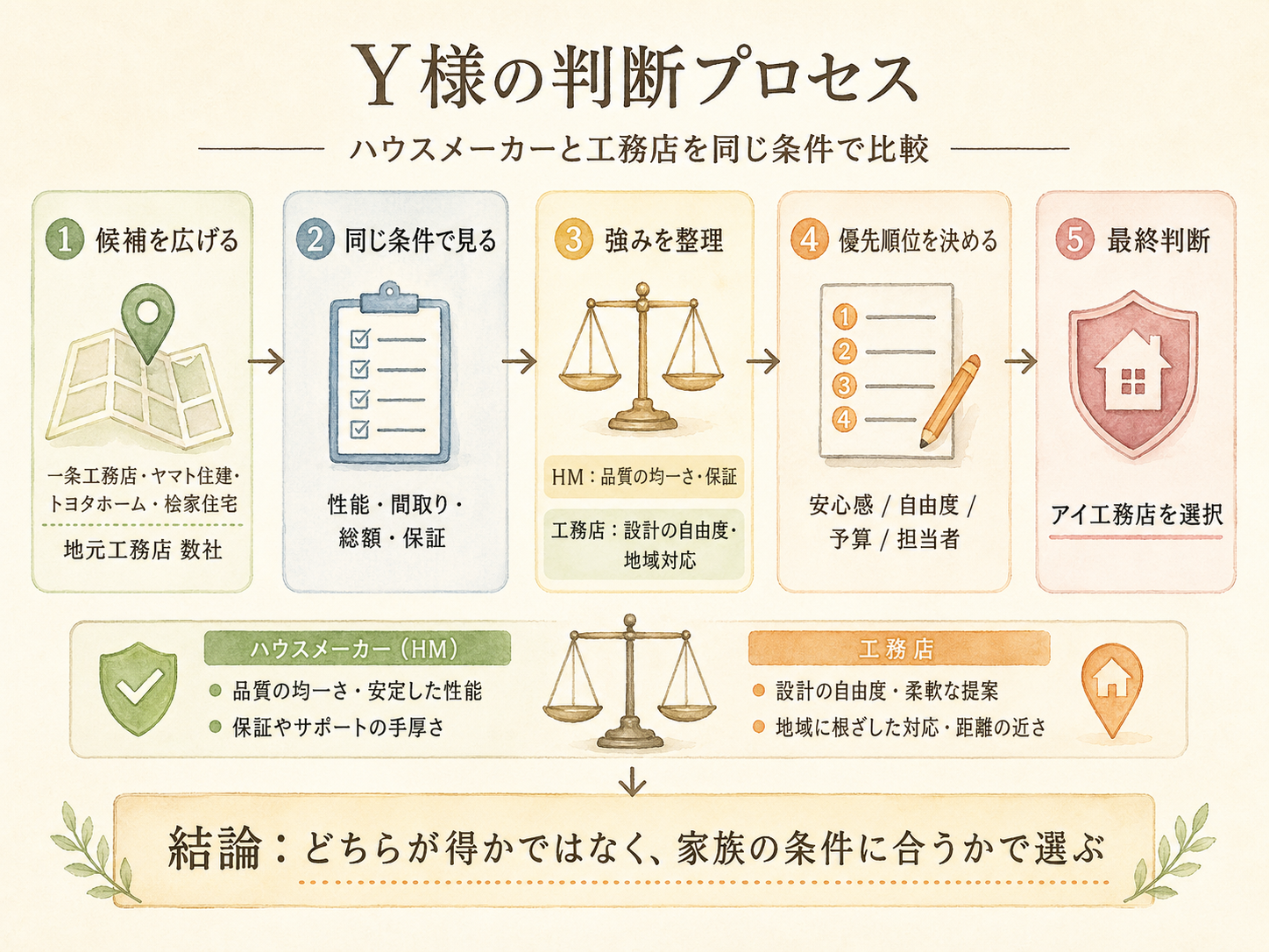 記事の検討ポイント3つ（Y様の話から）