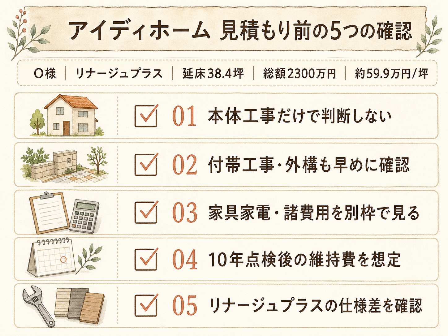 アイディホームを検討する前に必ず確認したい5つのチェックリスト