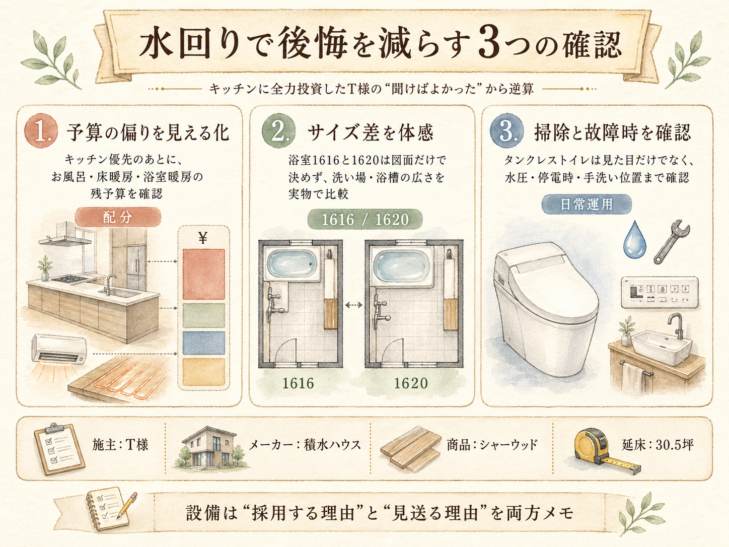 記事の検討ポイント3つ（T様の話から）