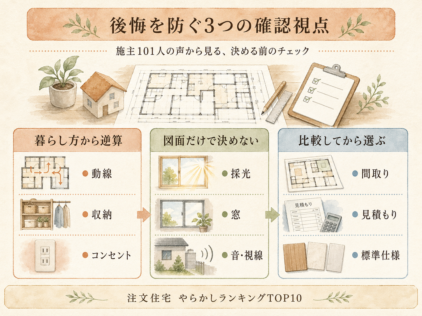 記事の検討ポイント3つ（M様の話から）