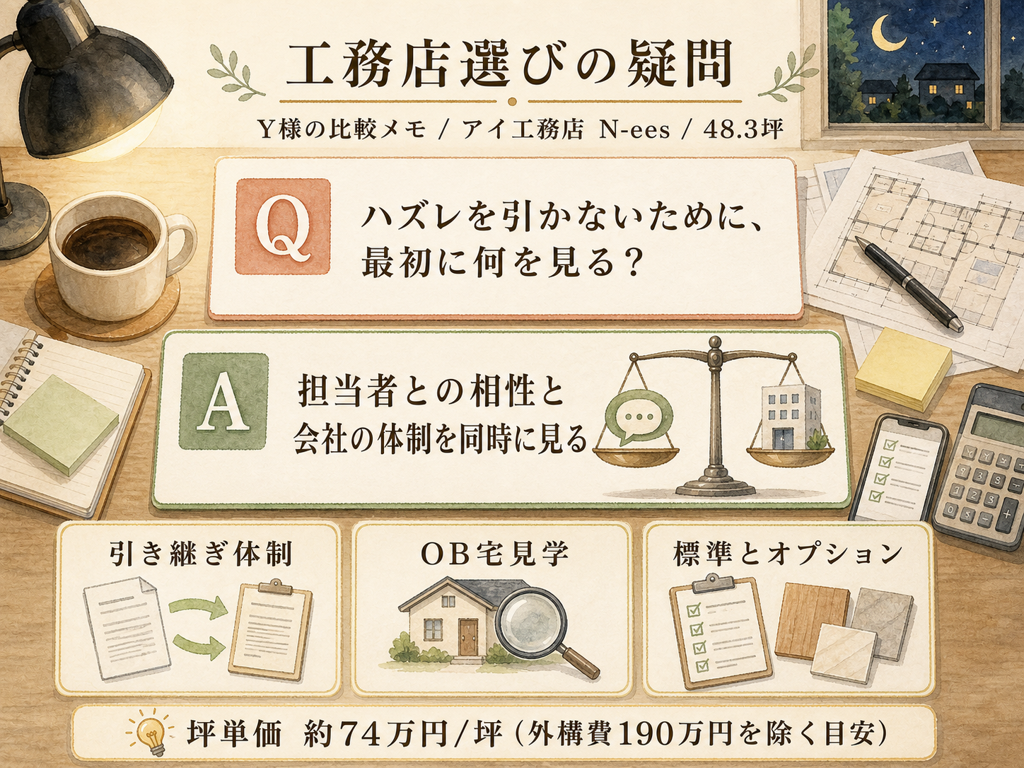 ハウスメーカーに関する読者の疑問と、Y様の取材時の回答（Q&A図解）