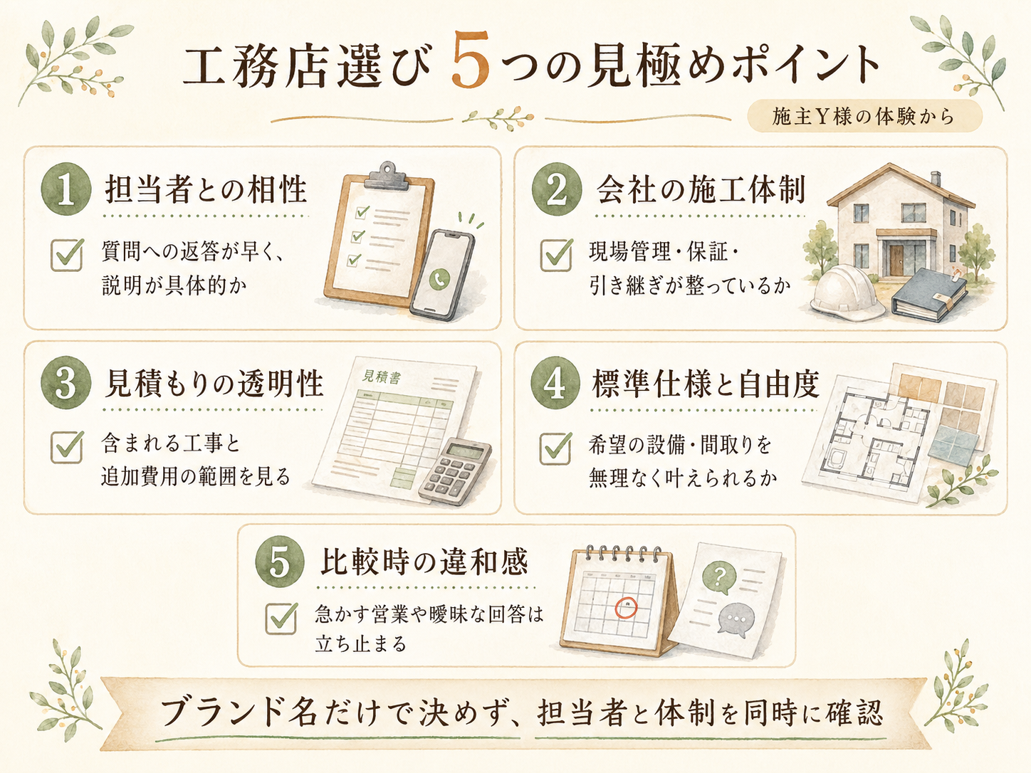 ハウスメーカーを検討する前に必ず確認したい5つのチェックリスト