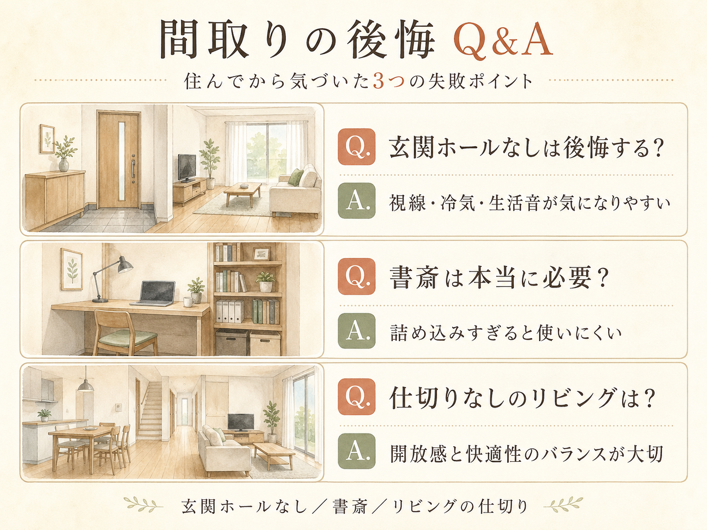 ハウスメーカーに関する読者の疑問と、M様の施主の回答(Q&A図解)