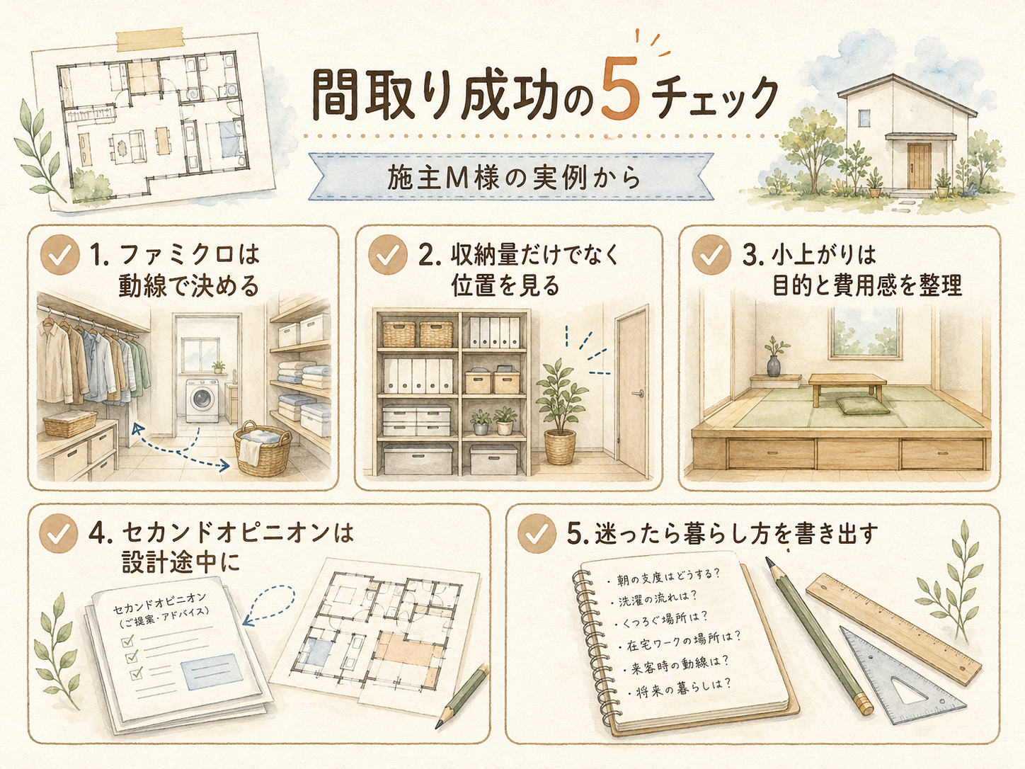 ハウスメーカーを検討する前に確認しておきたい5つのチェックリスト