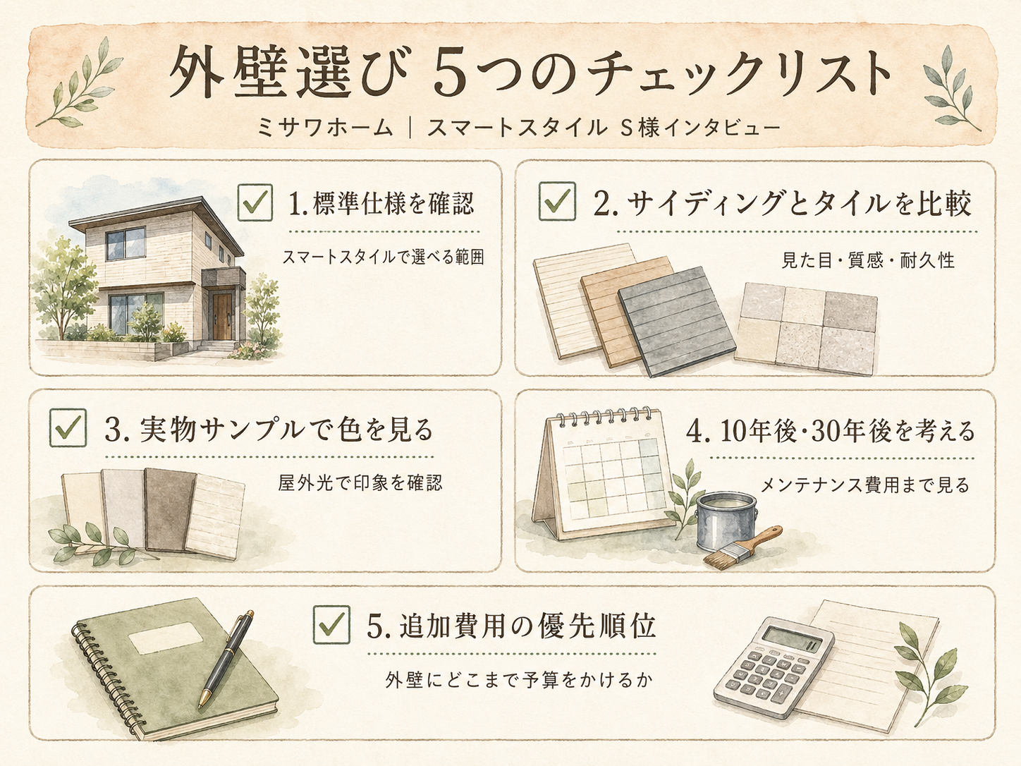 ミサワホームを検討する前に必ず確認したい5つのチェックリスト