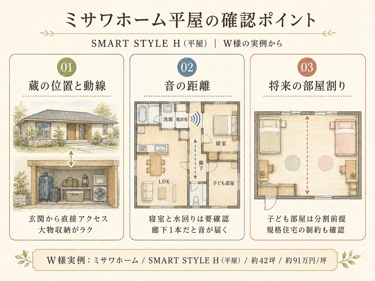 ミサワホームで平屋を検討したW様の比較ポイント3つ