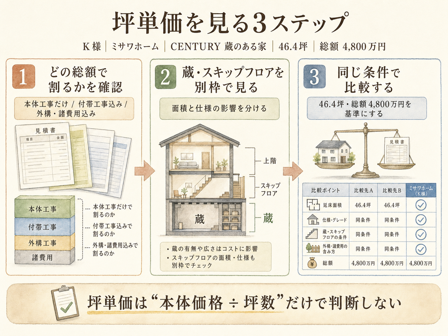 ミサワホームの坪数別 総額シミュレーション（30・35・40坪）