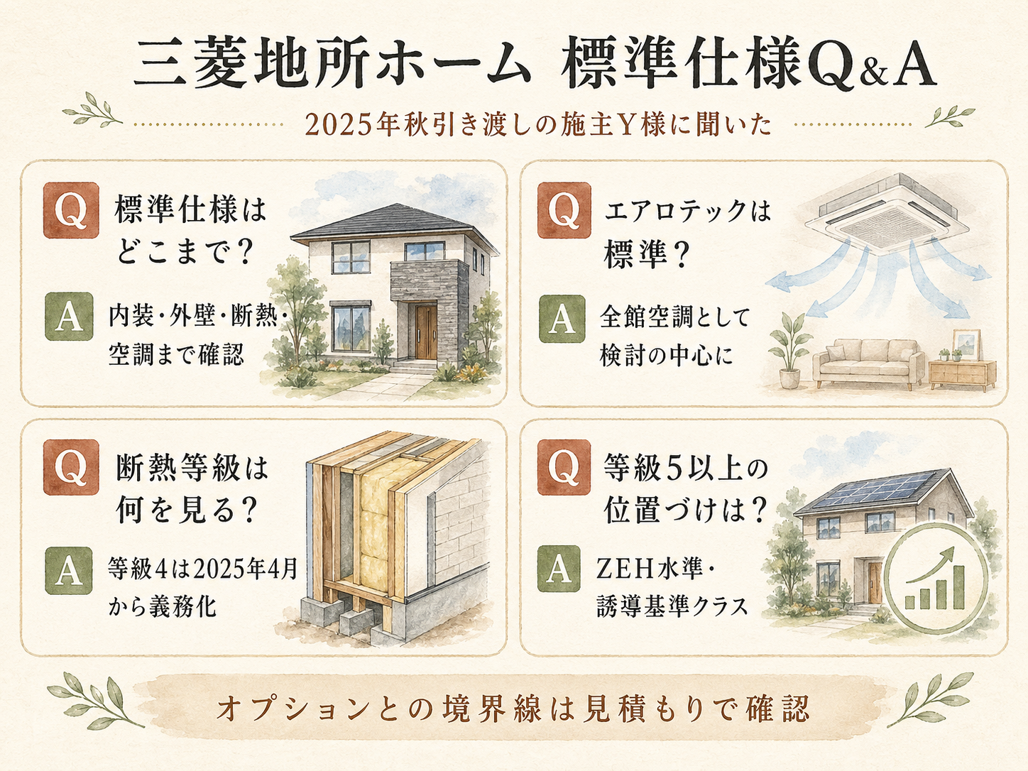 三菱地所ホームに関する読者の疑問と、Y様の取材時の回答（Q&A図解）