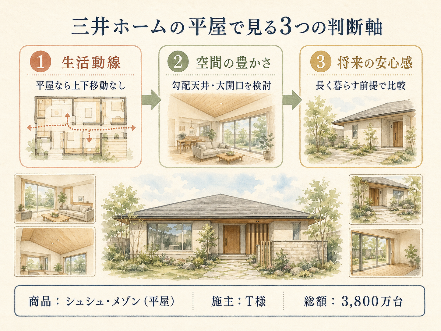 三井ホームで平屋を検討したT様の比較ポイント3つ