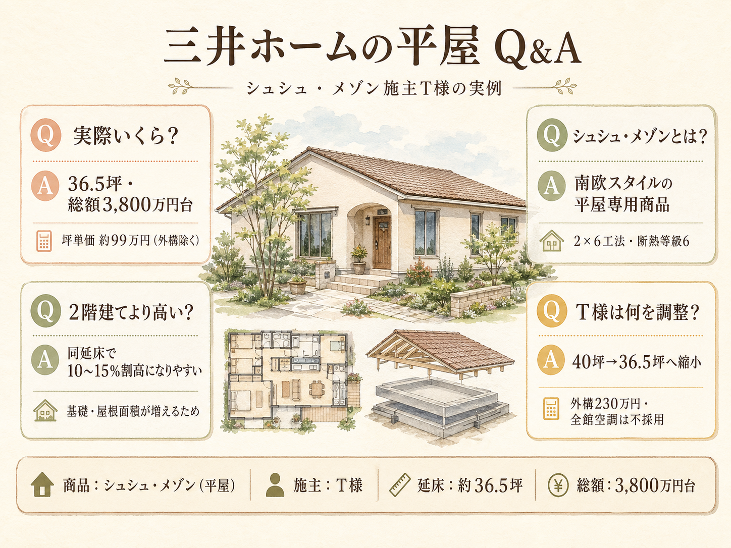 三井ホームに関する読者の疑問と、T様の取材時の回答（Q&A図解）