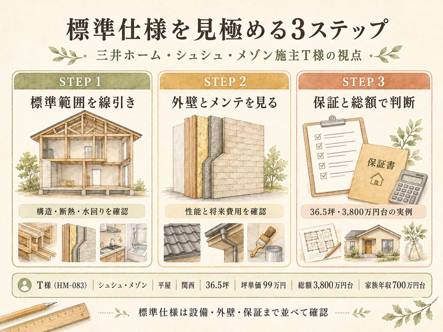 三井ホームの標準仕様で押さえたい3つの注目点