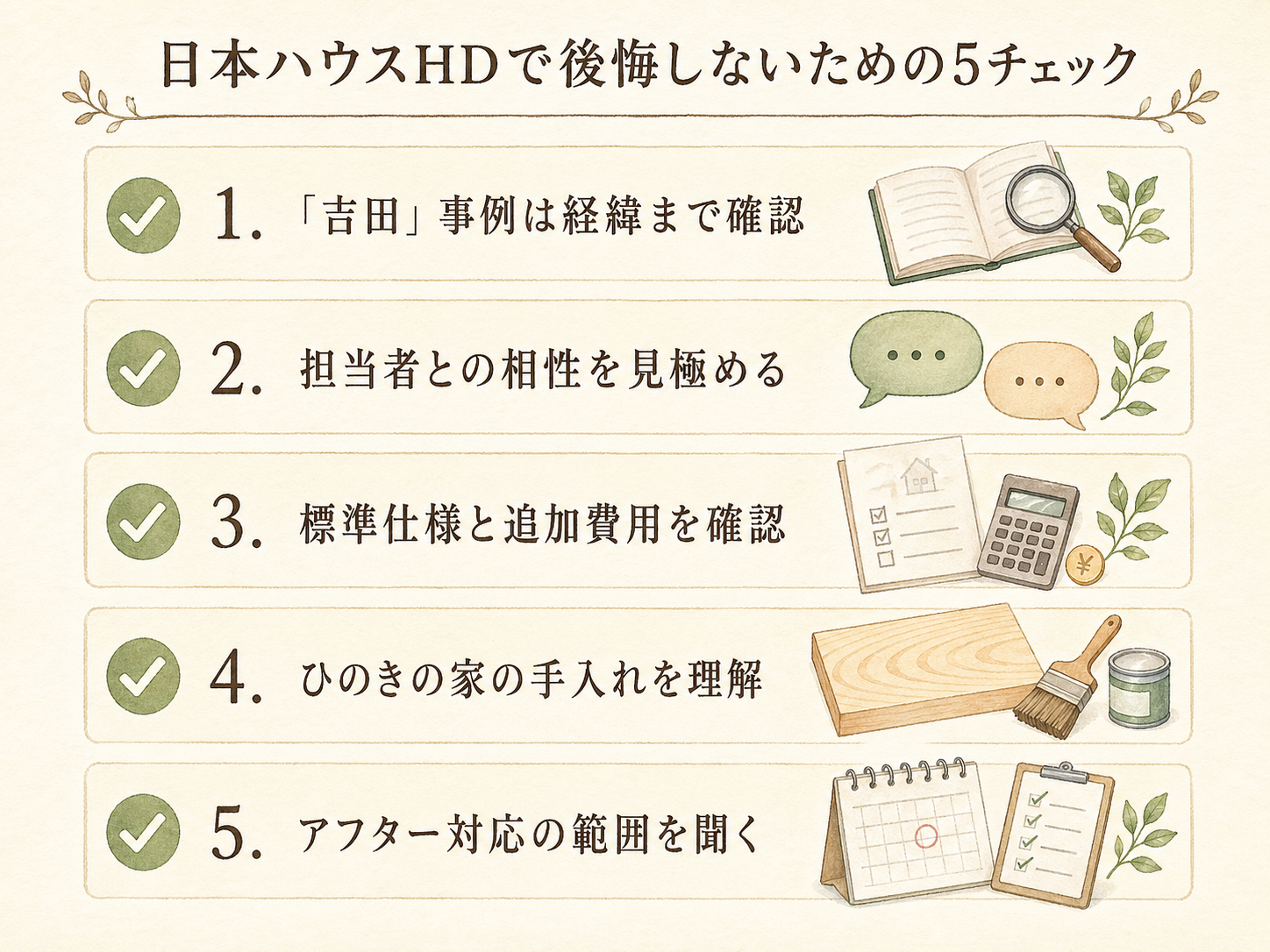 日本ハウスHDを検討する前に必ず確認したい5つのチェックリスト