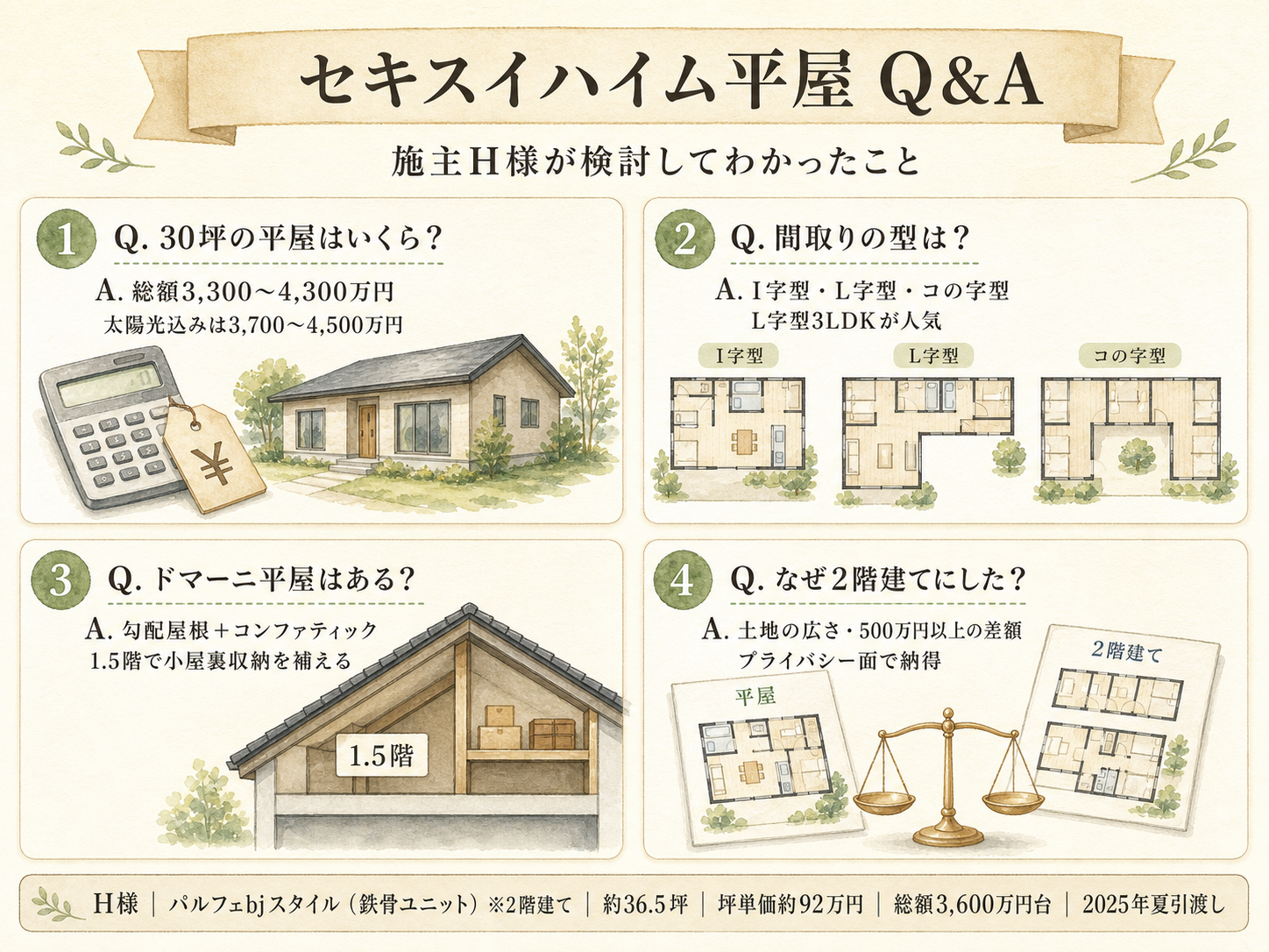 セキスイハイムに関する読者の疑問と、H様の取材時の回答（Q&A図解）