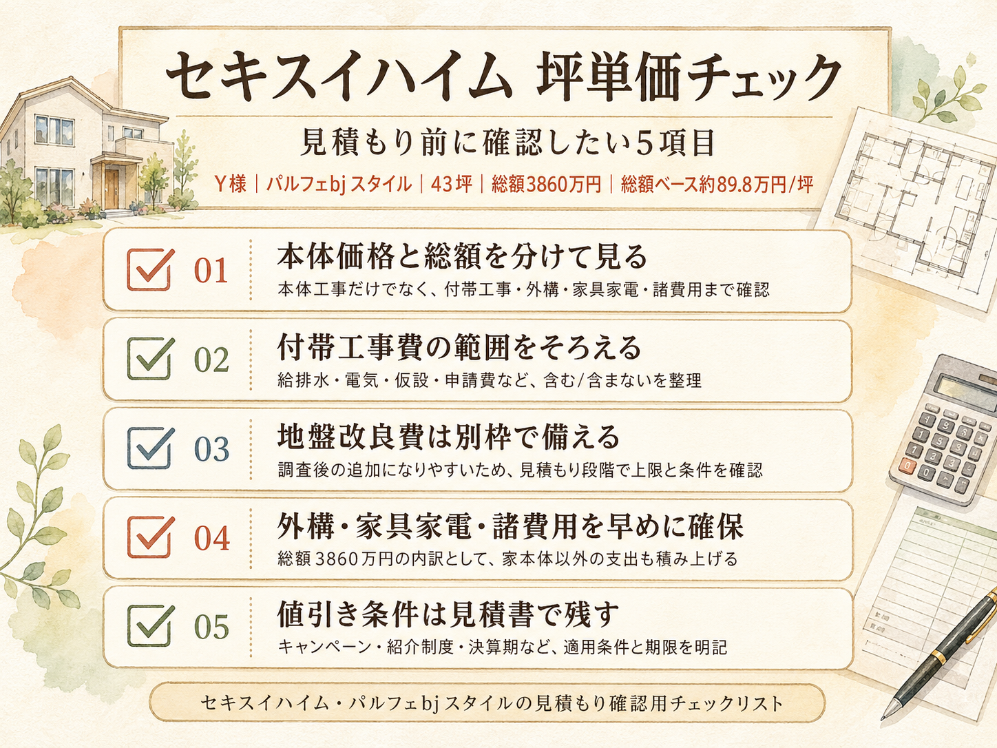 セキスイハイムを検討する前に事前に確認したい5つのチェックリスト