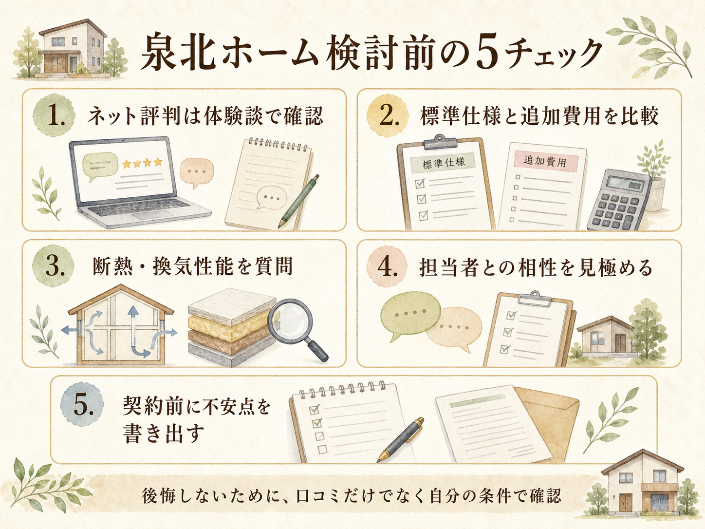 泉北ホームを検討する前に必ず確認したい5つのチェックリスト