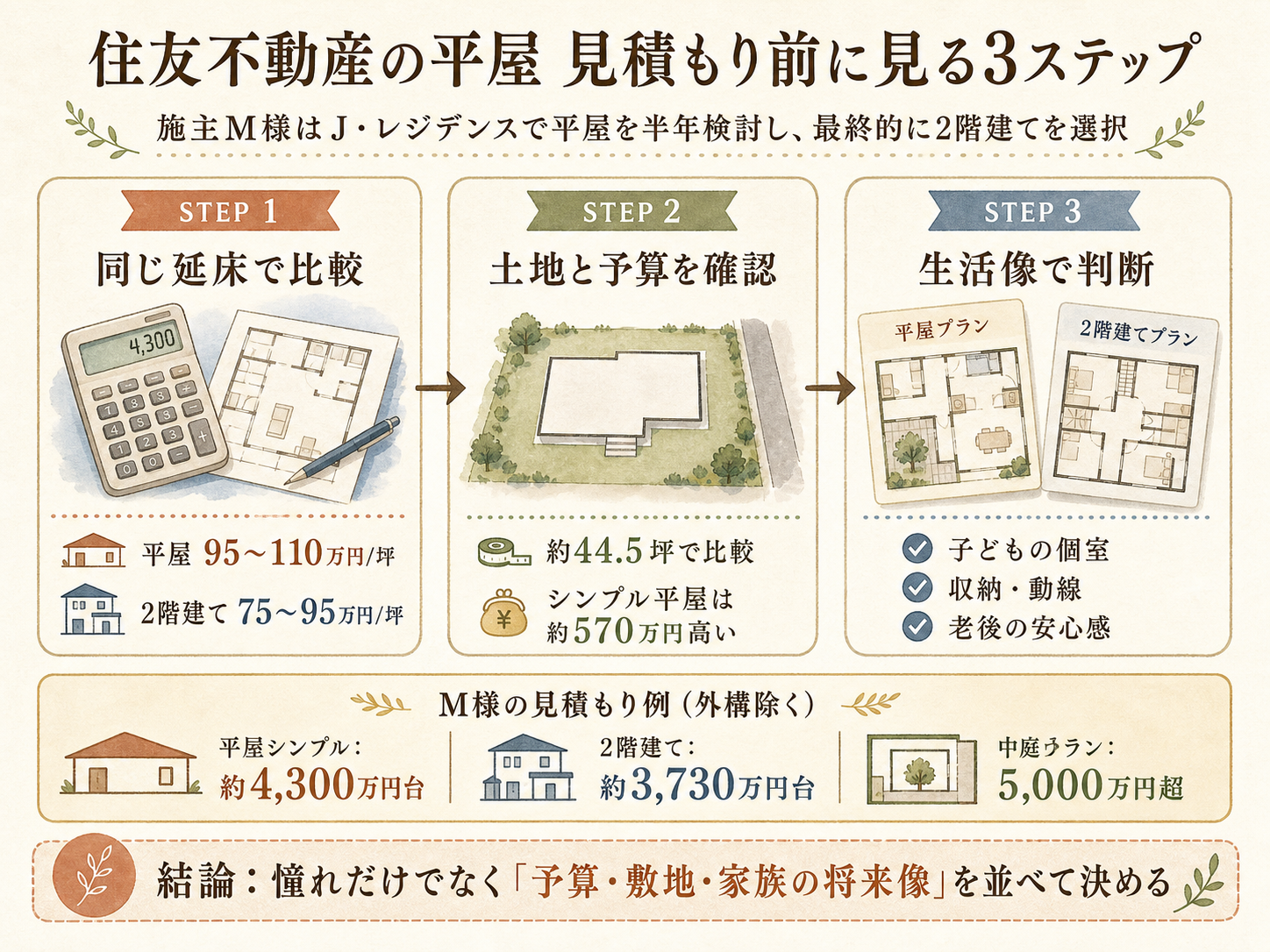 記事の検討ポイント3つ（M様の話から）