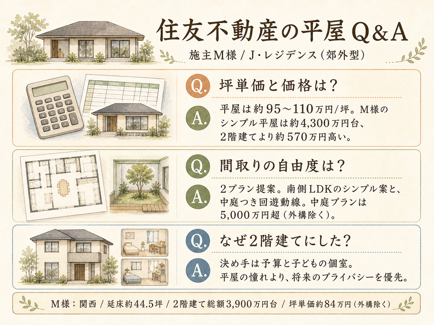 住友不動産に関する読者の疑問と、M様の取材時の回答（Q&A図解）