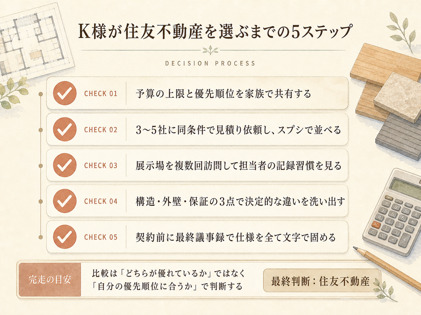 記事の検討ポイント3つ（K様の話から）