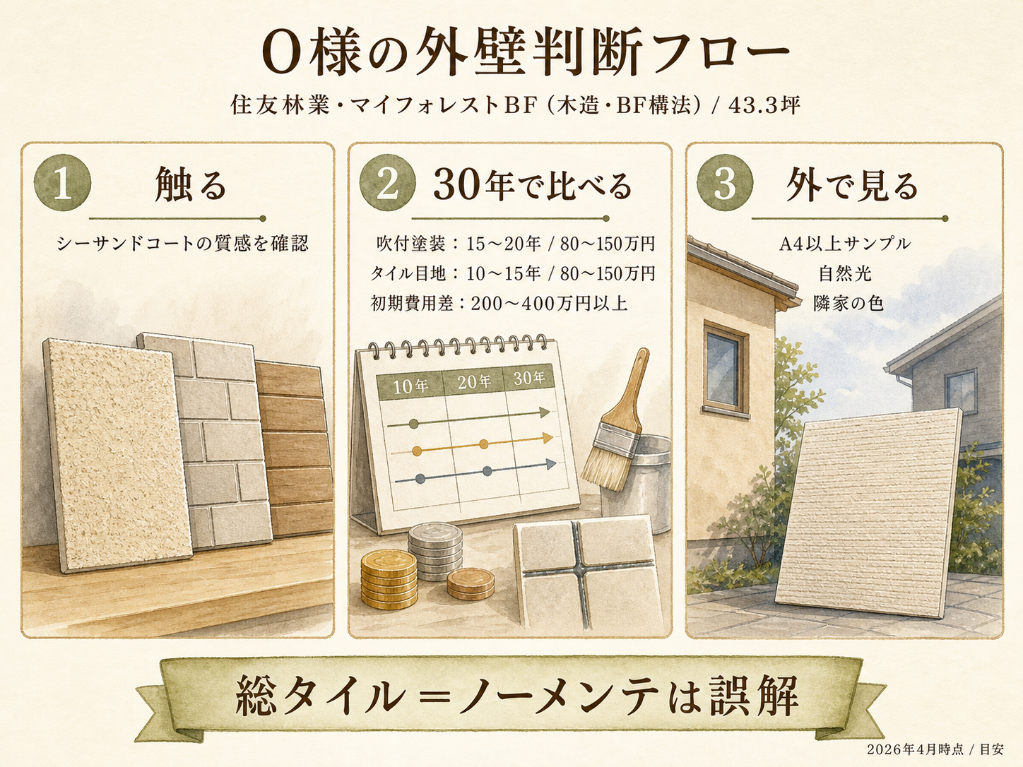 住友林業の検討ポイント3つ（O様の取材内容から）