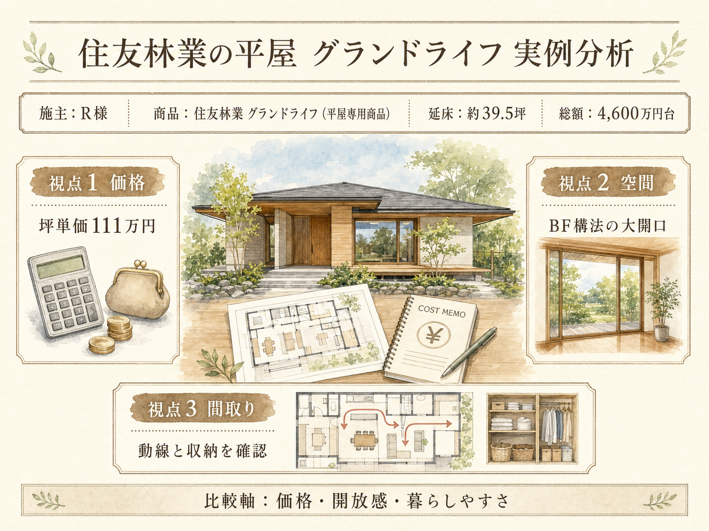 住友林業で平屋を検討したR様の比較ポイント3つ