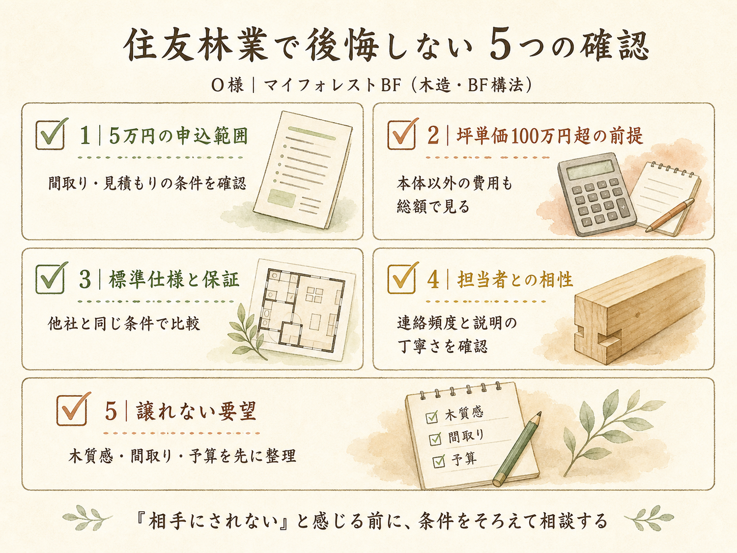 住友林業を検討する前に確認しておきたい5つのチェックリスト
