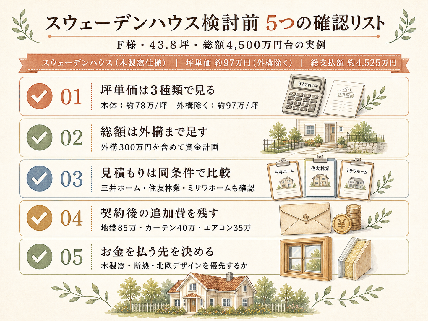 スウェーデンハウスを検討する前に必ず確認したい5つのチェックリスト