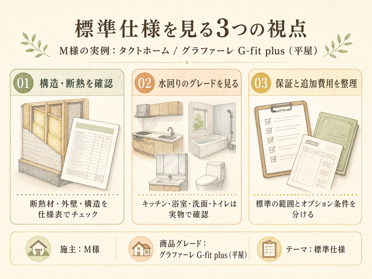 タクトホームの標準仕様で押さえたい3つの注目点