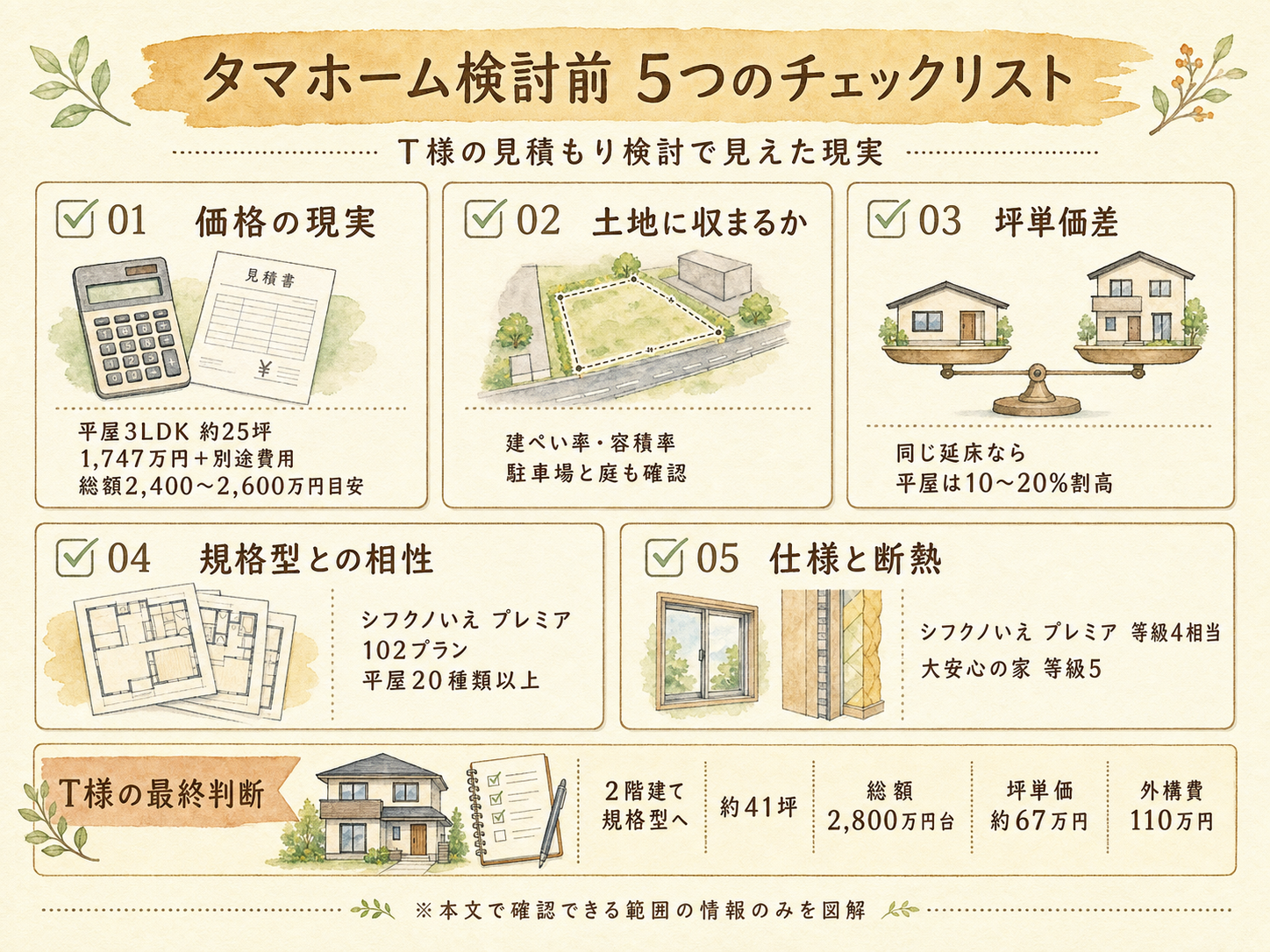 タマホームを検討する前に必ず確認したい5つのチェックリスト