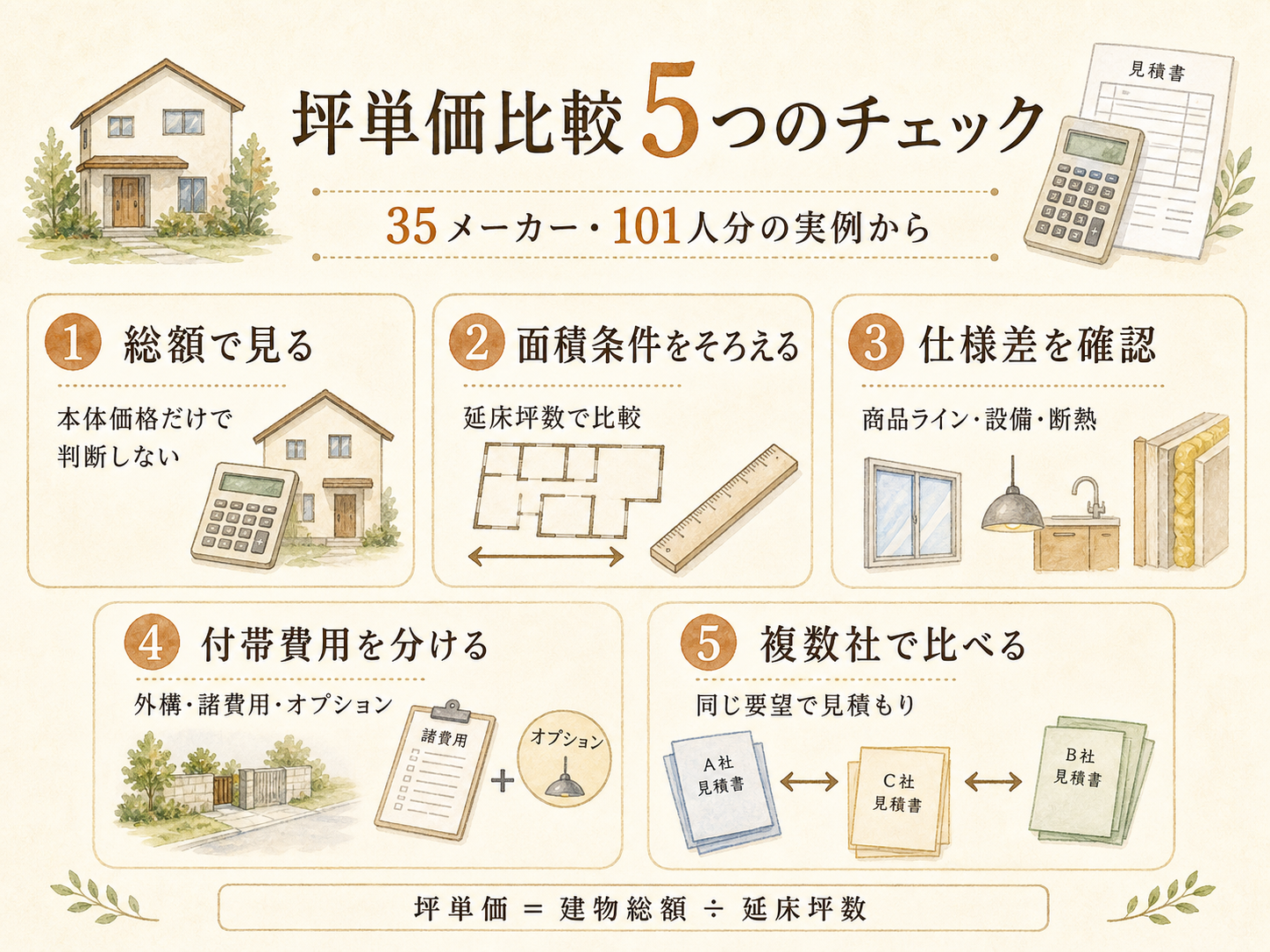 ハウスメーカーを検討する前に必ず確認したい5つのチェックリスト