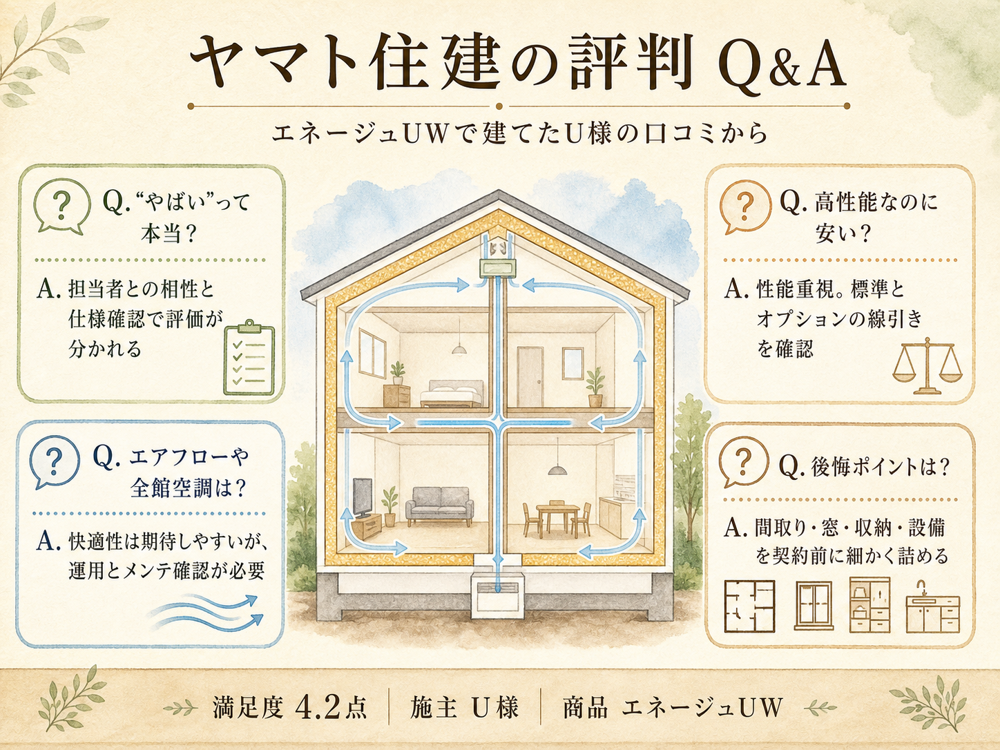 ヤマト住建に関する読者の疑問と、U様の取材時の回答（Q&A図解）