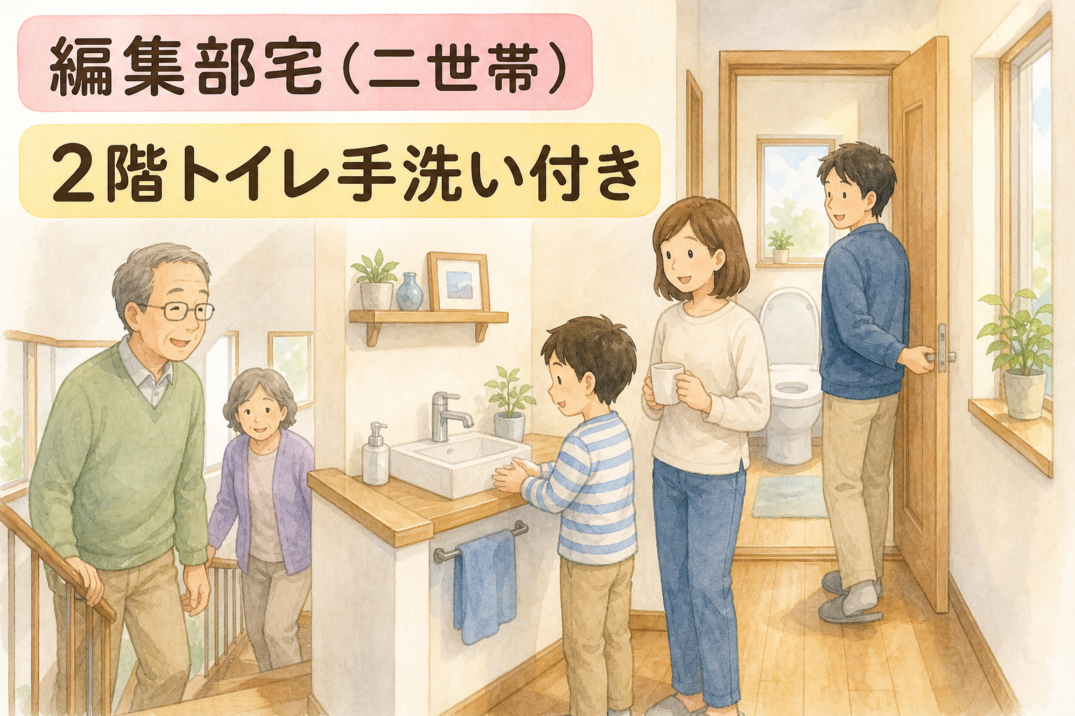 編集部宅（二世帯）の判断：2階トイレ手洗い付き採用