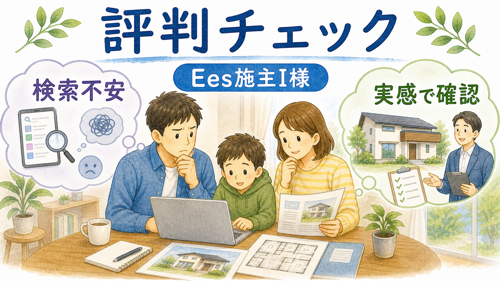 アイ工務店の評判チェック — Ees施主I様の体験取材(水彩イラスト)